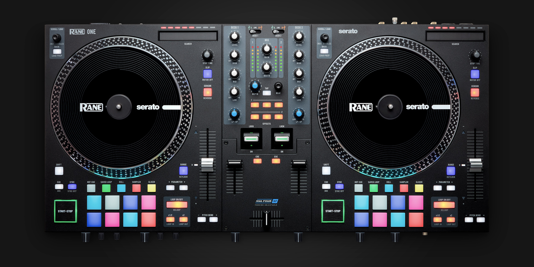 RANE ONE - Juego completo de DJ y controlador de DJ para Serato DJ con  mezclador de DJ integrado, platos motorizados y Serato DJ Pro incluido