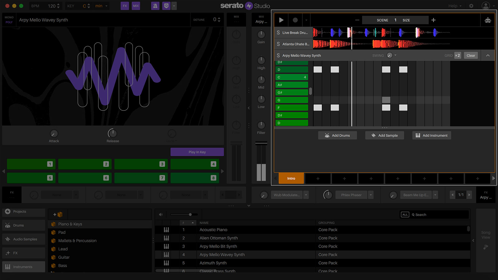 Layer with chords and melodies